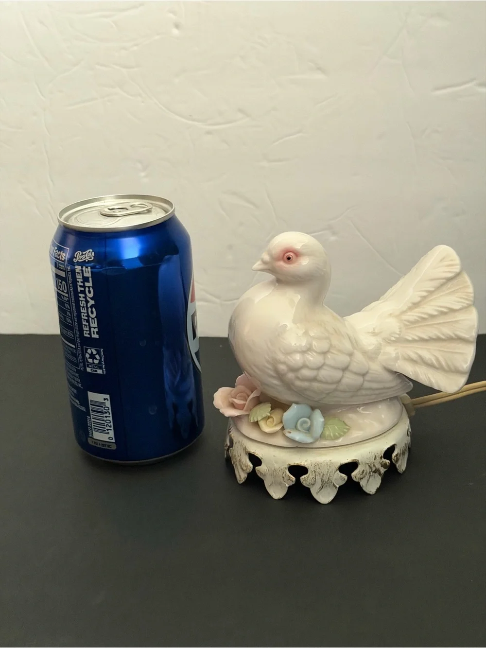 VTG Porcelain Dove Tabletop Night Light Bird Small Lamp 4,5x5”